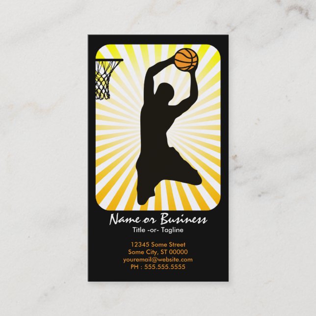 Tarjeta De Visita baloncesto: rayos retros: (Anverso)
