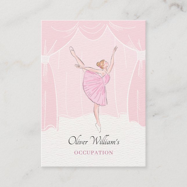 Tarjeta De Visita Baloncesto suave rosado (Anverso)