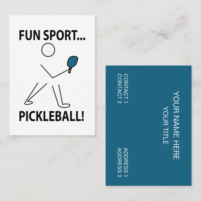 Tarjeta De Visita Balonmano Jugador Deportivo Fun Sport Pickleball (Anverso / Reverso)