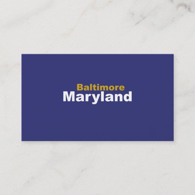Tarjeta De Visita Baltimore, Maryland Business Cards (Anverso)