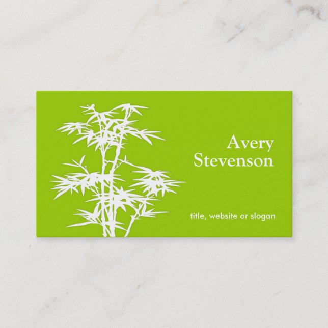Tarjeta De Visita Bamboo Green Health Spa (Anverso)
