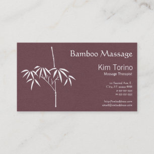 Tarjeta De Visita Bambú del japonés del terapeuta del masaje