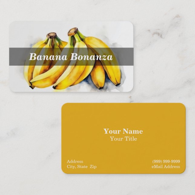 Tarjeta De Visita Banana / plátanos / fruta (Anverso / Reverso)