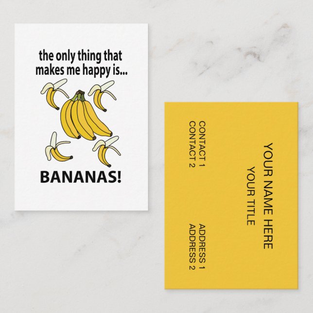 Tarjeta De Visita Bananas divertidas con frutas bananas (Anverso / Reverso)