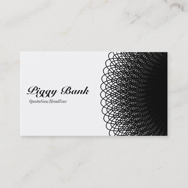 Tarjeta De Visita Banco de cerdas - Blanco y negro (Anverso)