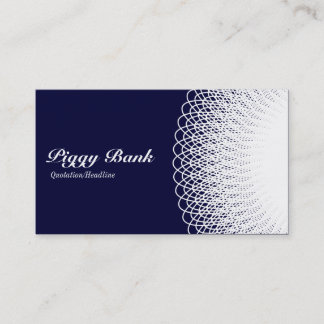 Tarjeta De Visita Banco de cerdo - blanco sobre azul profundo 000033