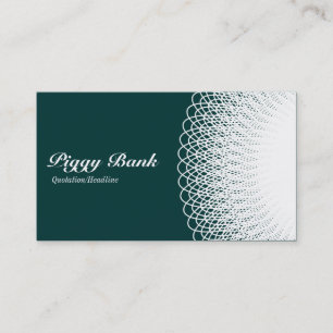 Tarjeta De Visita Banco de cerdo - blanco sobre verde 003333