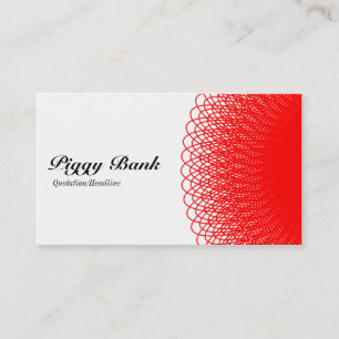 Tarjeta De Visita Banco de cerdos - Rojo y Blanco
