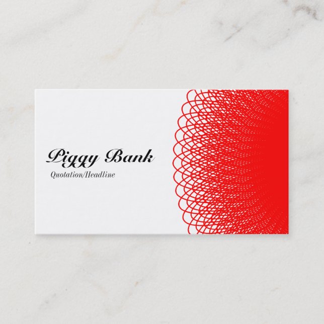 Tarjeta De Visita Banco de cerdos - Rojo y Blanco (Anverso)