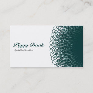 Tarjeta De Visita Banco Piggy - Verde oscuro y blanco