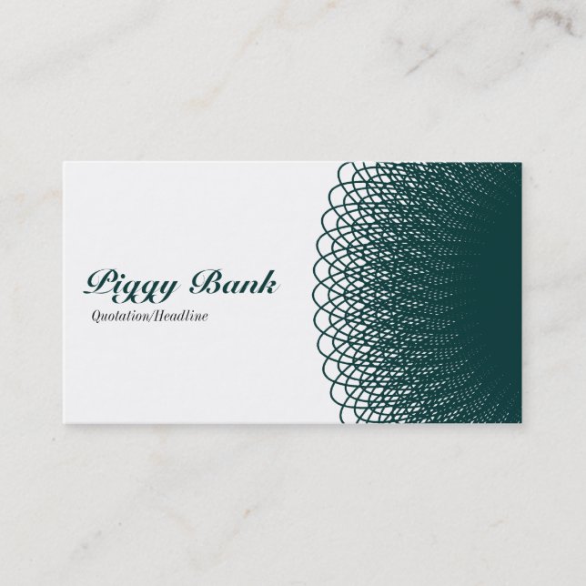 Tarjeta De Visita Banco Piggy - Verde oscuro y blanco (Anverso)