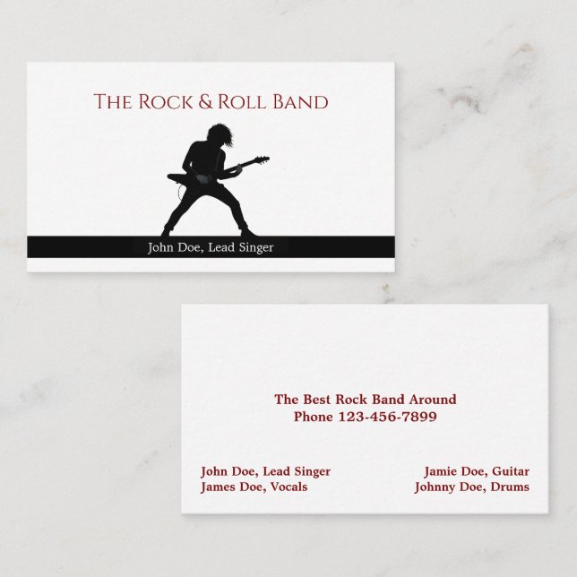 Tarjeta De Visita Band Musician Business Card (Anverso / Reverso)