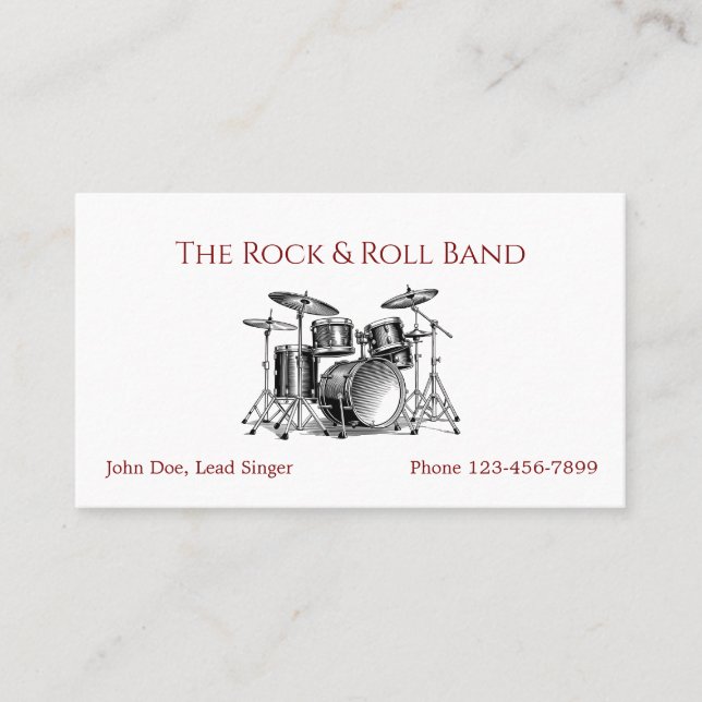 Tarjeta De Visita Band Musician Music Teacher Business Card (Anverso)