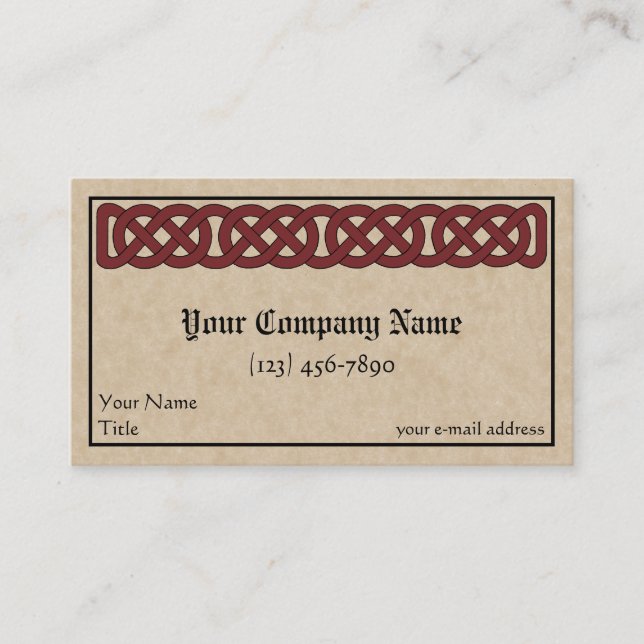 Tarjeta De Visita Banda Celtic Knotwork (Anverso)