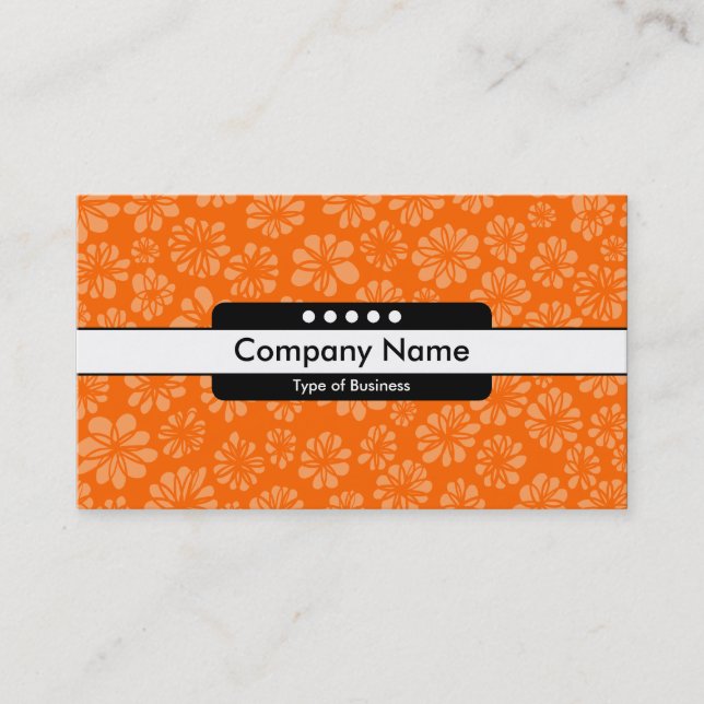Tarjeta De Visita Banda central 5 puntos - Floral Naranja (Anverso)
