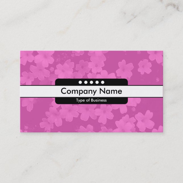 Tarjeta De Visita Banda central 5 puntos - Flores - rosa (Anverso)