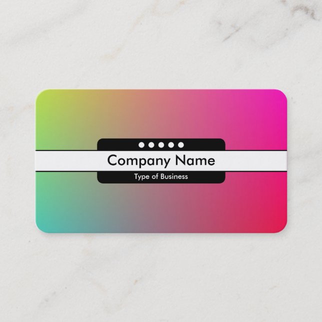 Tarjeta De Visita Banda central 5 puntos - Gradiente Y,M,B,R, (Anverso)