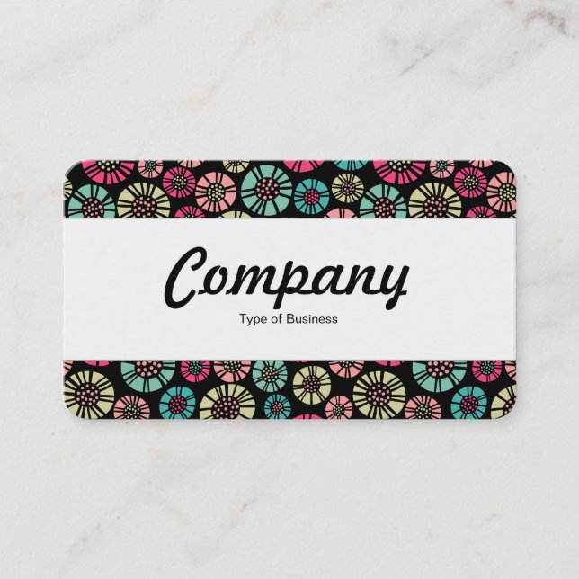 Tarjeta De Visita Banda central - Flores abstractas 031023 (Anverso)