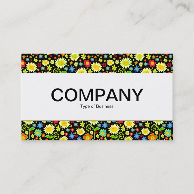 Tarjeta De Visita Banda central - Flores de primavera (Anverso)