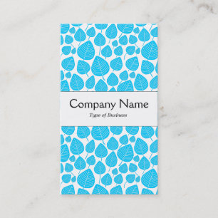 Tarjeta De Visita Banda central - hojas - azul cielo sobre blanco