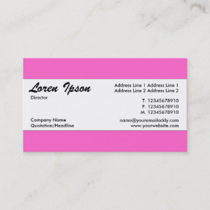 Tarjeta De Visita Banda central - rosa (FF66CC)