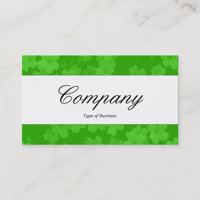 Tarjeta De Visita Banda central - Script - Flores - Verde (33CC00) (Anverso)