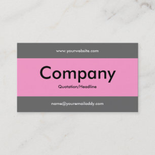 Tarjeta De Visita Banda central v2 - Gris y rosa