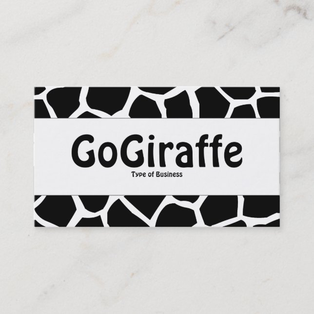 Tarjeta De Visita Banda de centro - GoGiraffe - negro y blanco (Anverso)