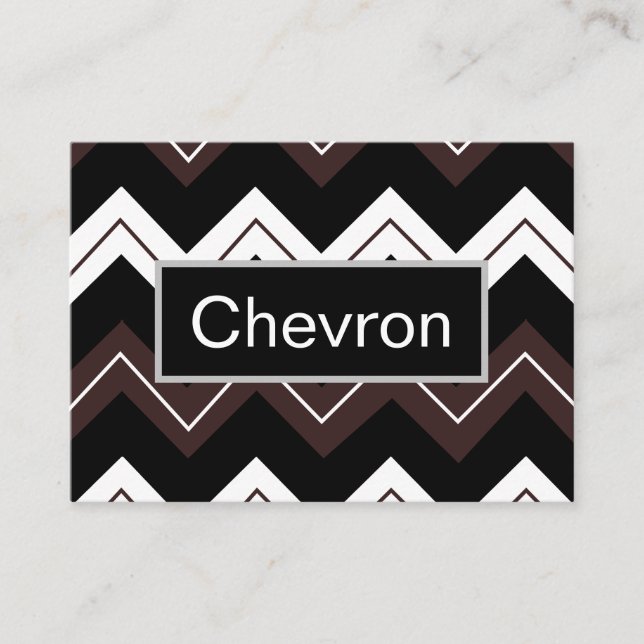 Tarjeta De Visita Banda de Chevron Black White Brown (Anverso)