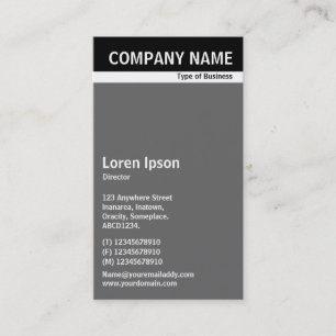 Tarjeta De Visita Banda de encabezado V - Negro con gris 66666666