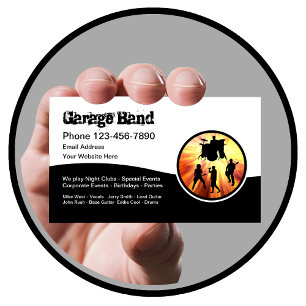 Tarjeta De Visita Banda de Garage Cool de Rock And Roll
