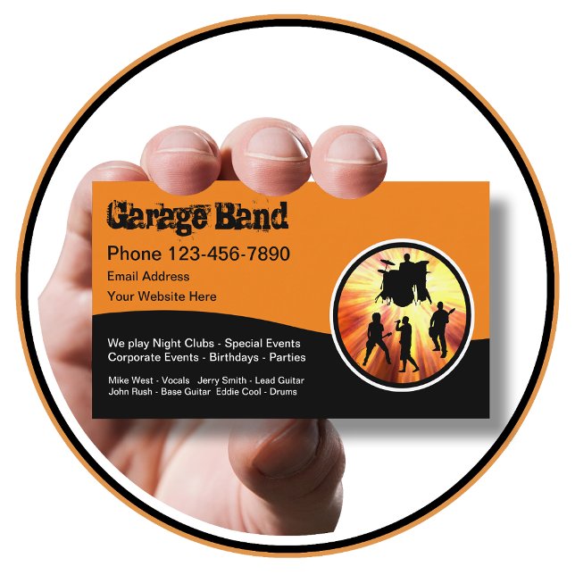 Tarjeta De Visita Banda de Garage Cool Rock And Roll (Subido por el creador)