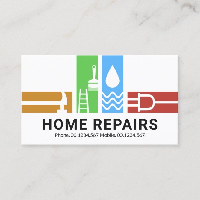 Tarjeta De Visita Banda de herramientas de mano creativa (Anverso)