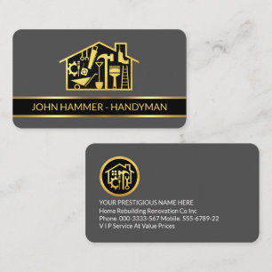 Tarjeta De Visita Banda de inicio de herramientas de Handyman Gold