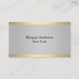 Tarjeta De Visita Banda de metal cepillado minimalista dorado