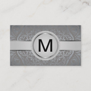 Tarjeta De Visita Banda de Monograma de Lujo   Patrón de Mandala met
