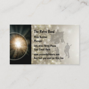 Tarjeta De Visita Banda de música retro