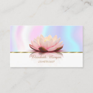 Tarjeta De Visita Banda de oro Faux moderna, Lotus, holográfico