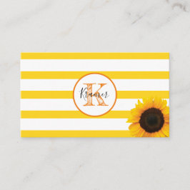 Tarjeta De Visita Banda de oro y girasol monogramado