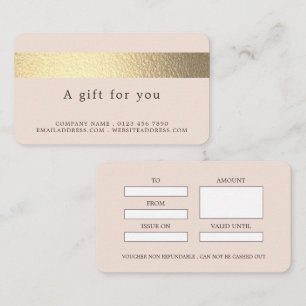 Tarjeta De Visita Banda De Relieve metalizado dorado En Los Certific