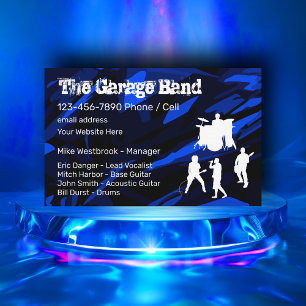 Tarjeta De Visita Banda de Rock más Fría al Estilo Grunge