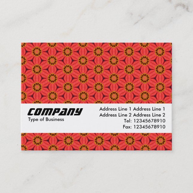 Tarjeta De Visita Banda de textura - Patrón de flores rojas (Anverso)