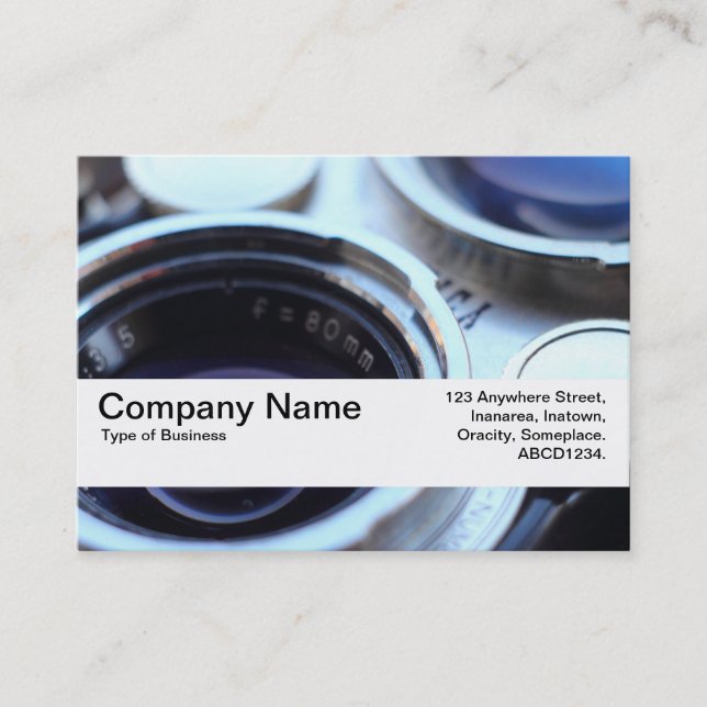 Tarjeta De Visita Banda de textura V2 - Cámara TLR de época (Anverso)