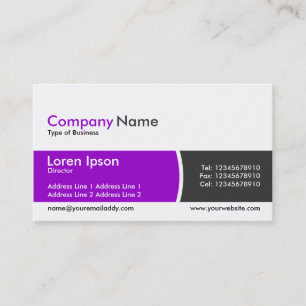 Tarjeta De Visita Banda dividida en arco - Gris morado y oscuro