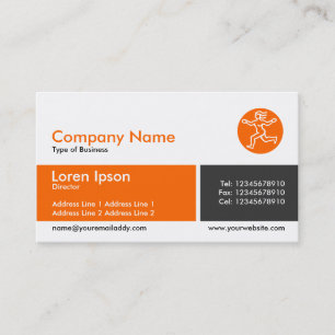 Tarjeta De Visita Banda dividida - Naranja y gris oscuro