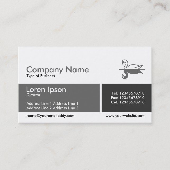 Tarjeta De Visita Banda dividida - Tonos de gris (Anverso)