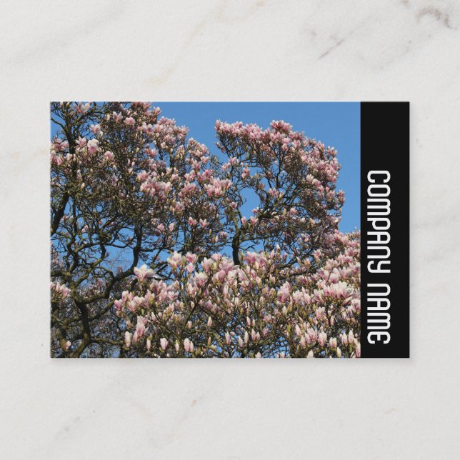 Tarjeta De Visita Banda lateral - Árbol de magnolia en flor (Anverso)