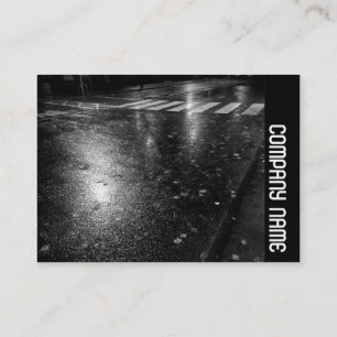 Tarjeta De Visita Banda lateral - Calle Otoño húmeda de noche