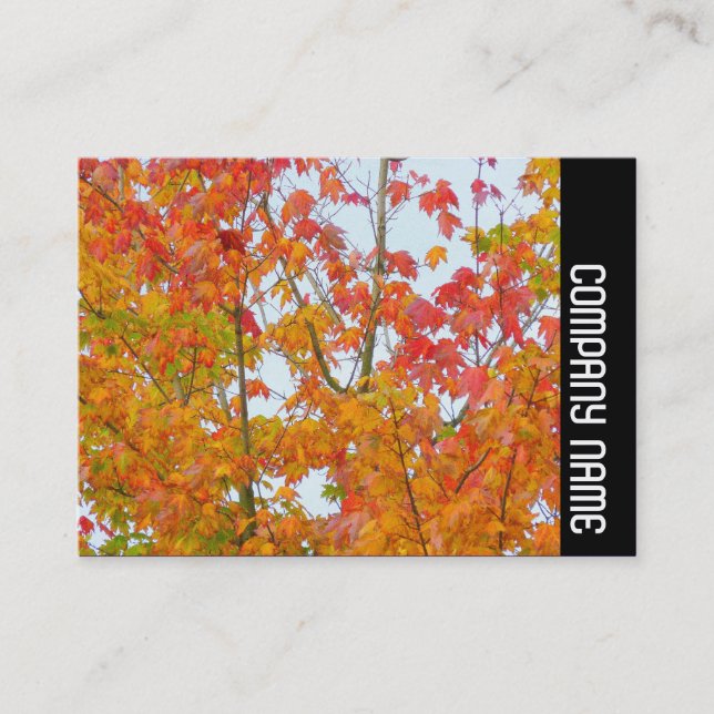 Tarjeta De Visita Banda lateral - Hojas otoñales (Anverso)