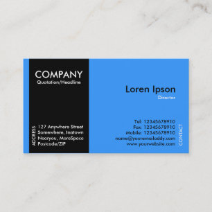 Tarjeta De Visita Banda lateral negra - Azul (3399FF)